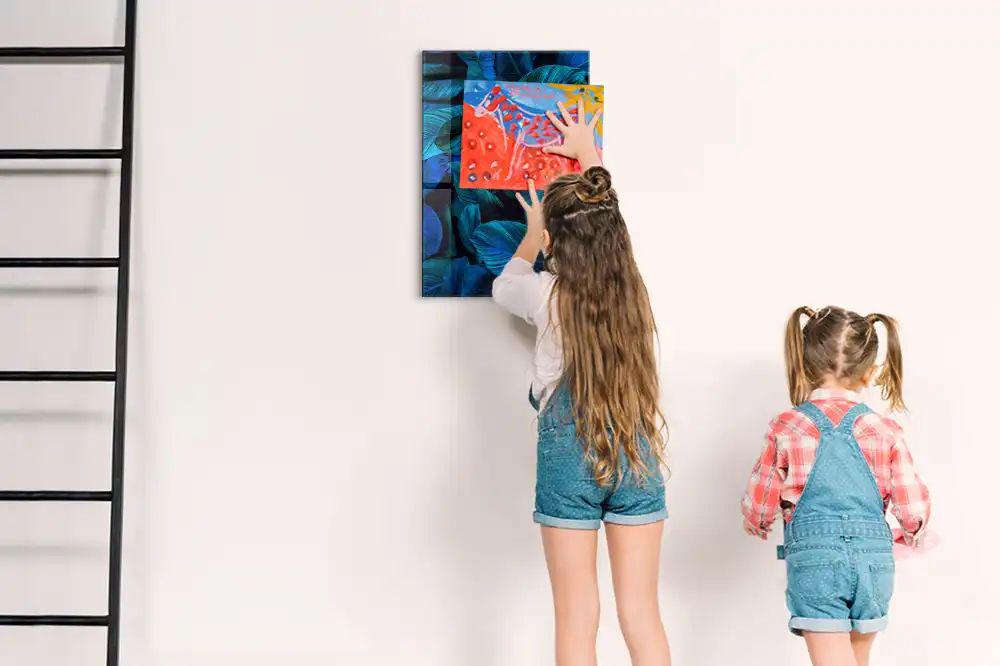 Tableau aimanté à motif de feuilles exotiques