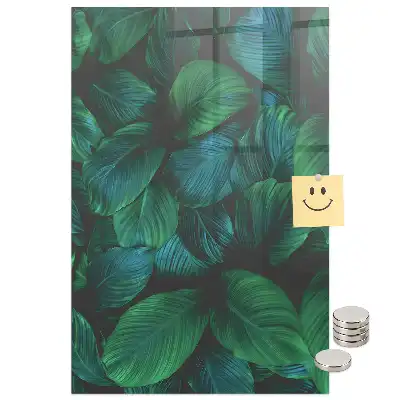 Tableau magnétique grand format à motif de feuilles tropicales