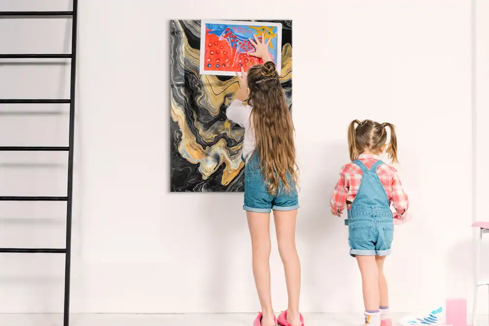 Tableau magnétique décoratif à motifs de taches abstraites