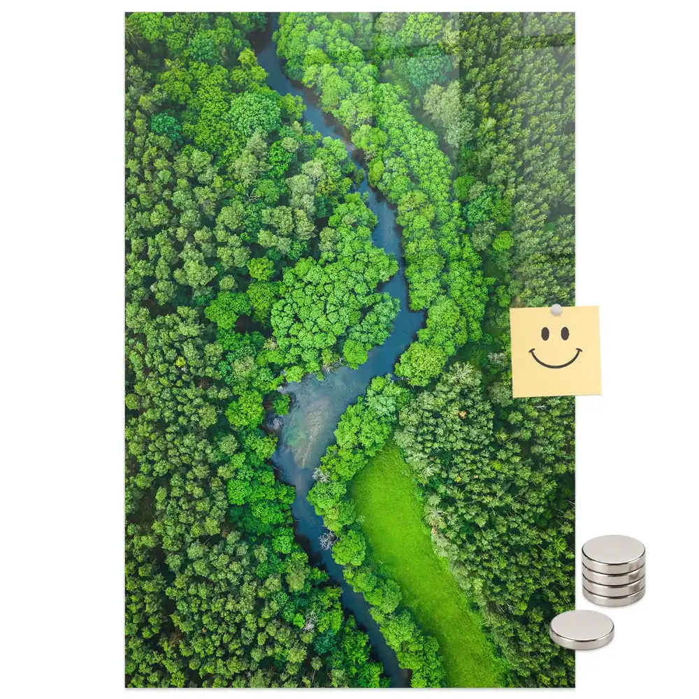 Tableau magnétique mural motif rivière forestière