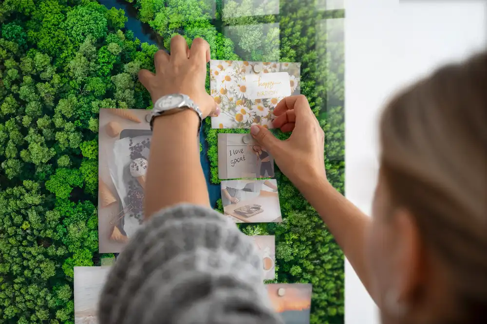 Tableau magnétique mural motif rivière forestière