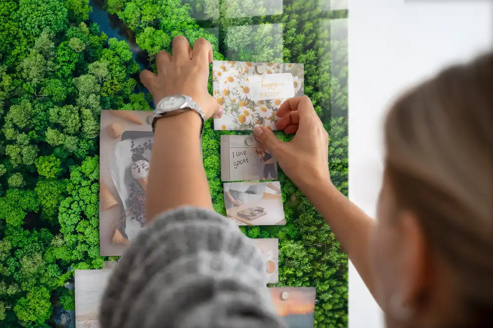 Tableau magnétique mural motif rivière forestière