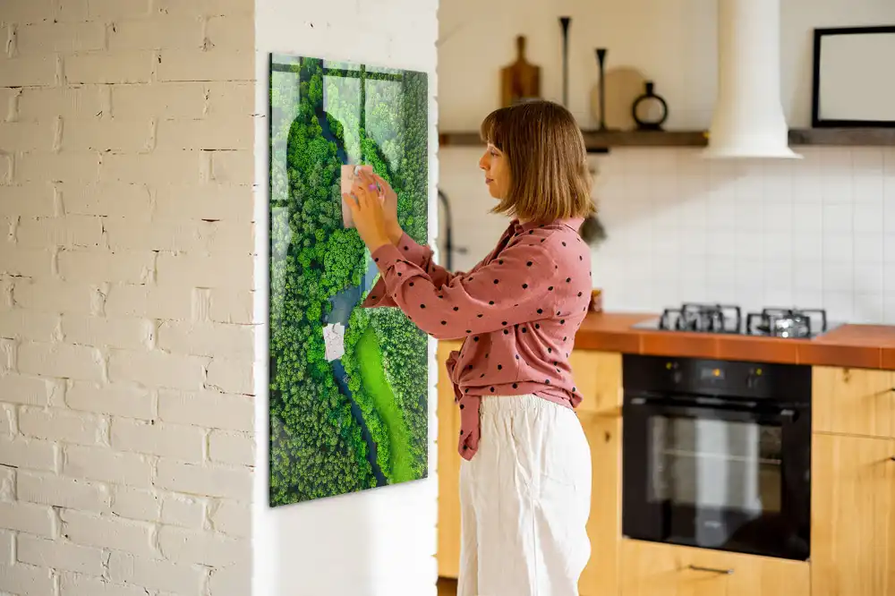 Tableau magnétique mural motif rivière forestière