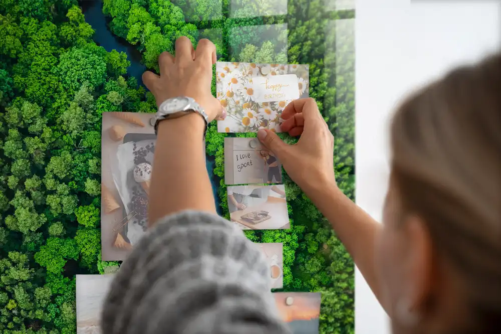 Tableau magnétique mural motif rivière forestière