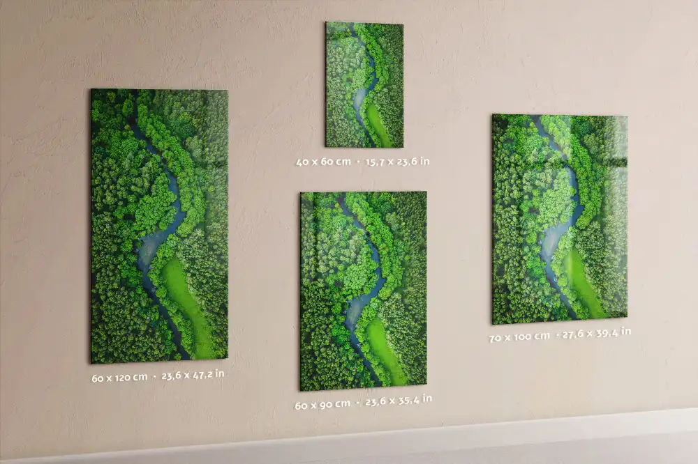 Tableau magnétique mural motif rivière forestière