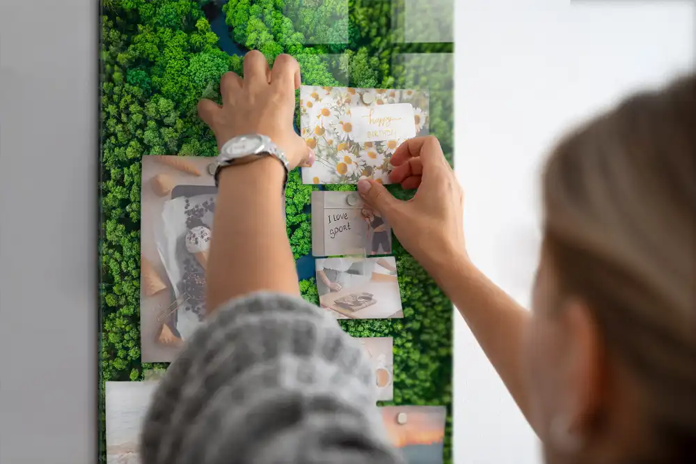 Tableau magnétique mural motif rivière forestière