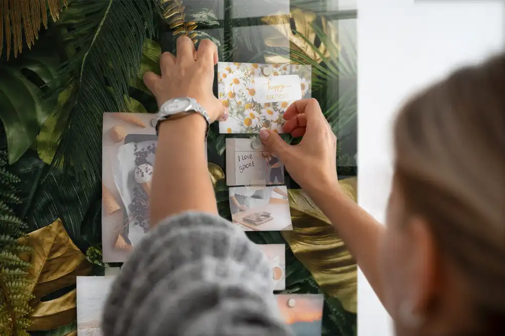 Tableau magnétique feuilles tropicales