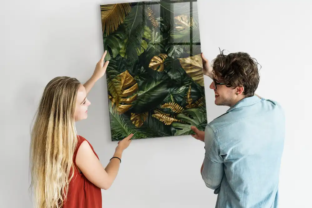 Tableau magnétique feuilles tropicales
