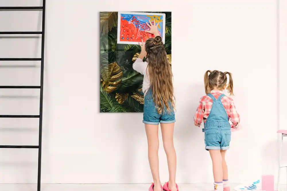 Tableau magnétique feuilles tropicales
