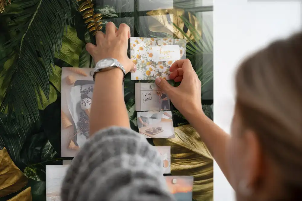 Tableau magnétique feuilles tropicales