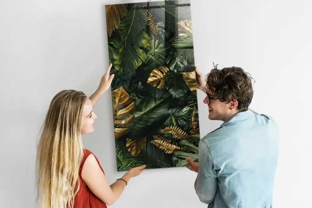 Tableau magnétique feuilles tropicales