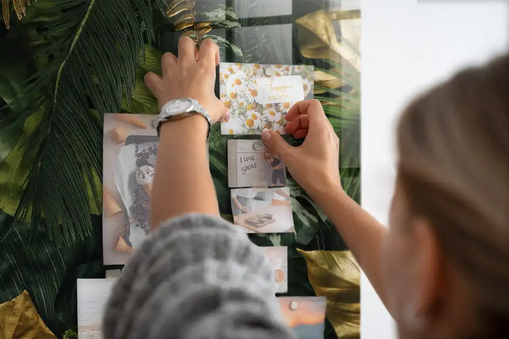Tableau magnétique feuilles tropicales