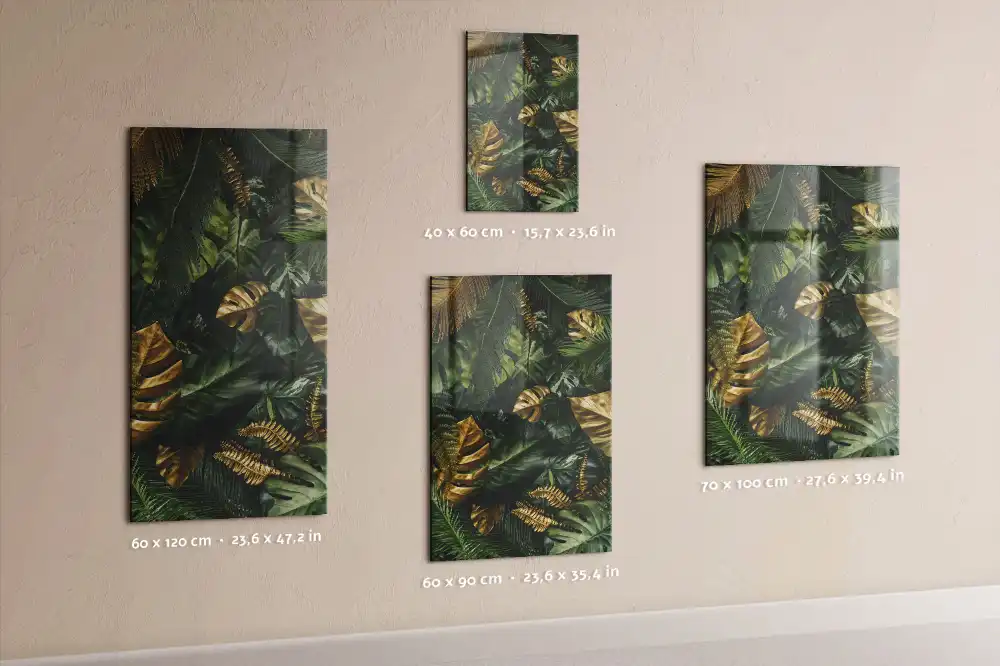 Tableau magnétique feuilles tropicales