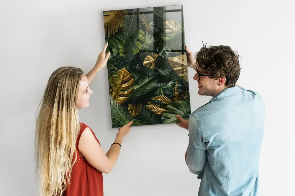 Tableau magnétique feuilles tropicales