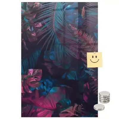 Tableau magnétique mural à motifs de feuilles tropicales