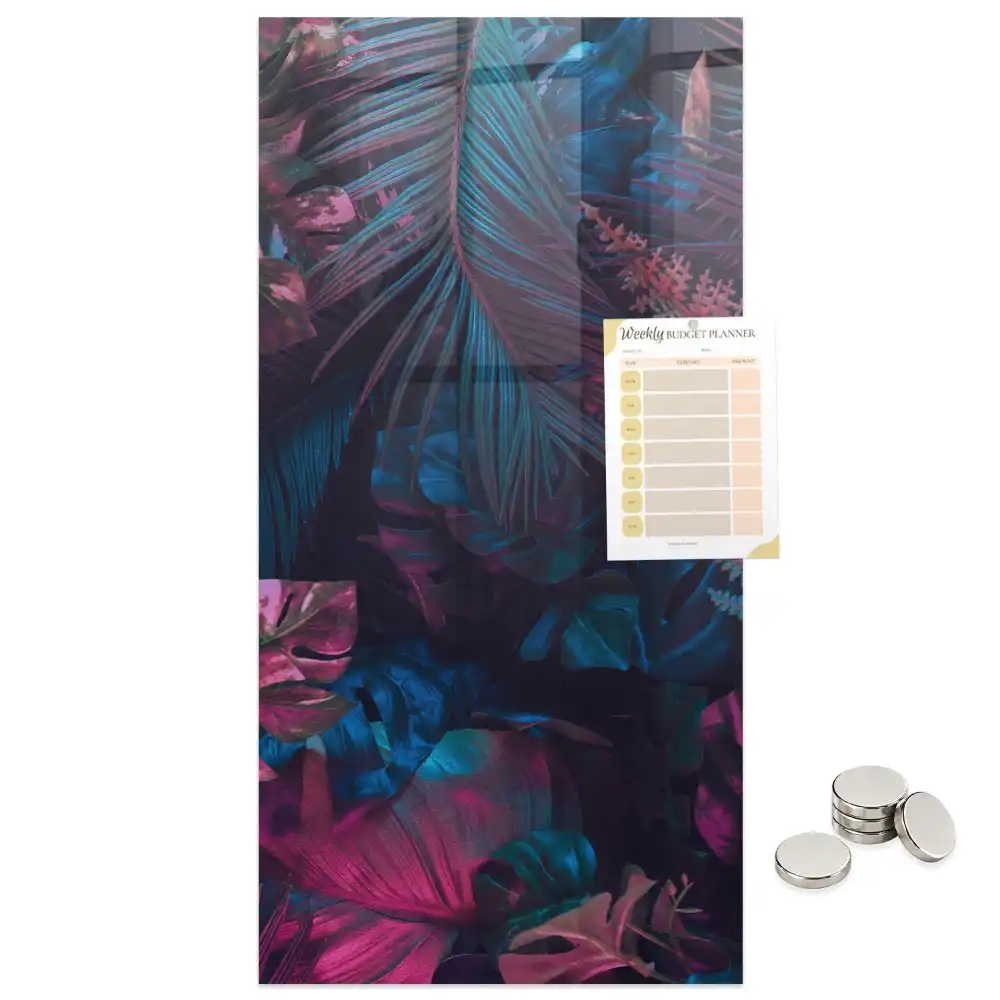 Tableau magnétique mural à motifs de feuilles tropicales