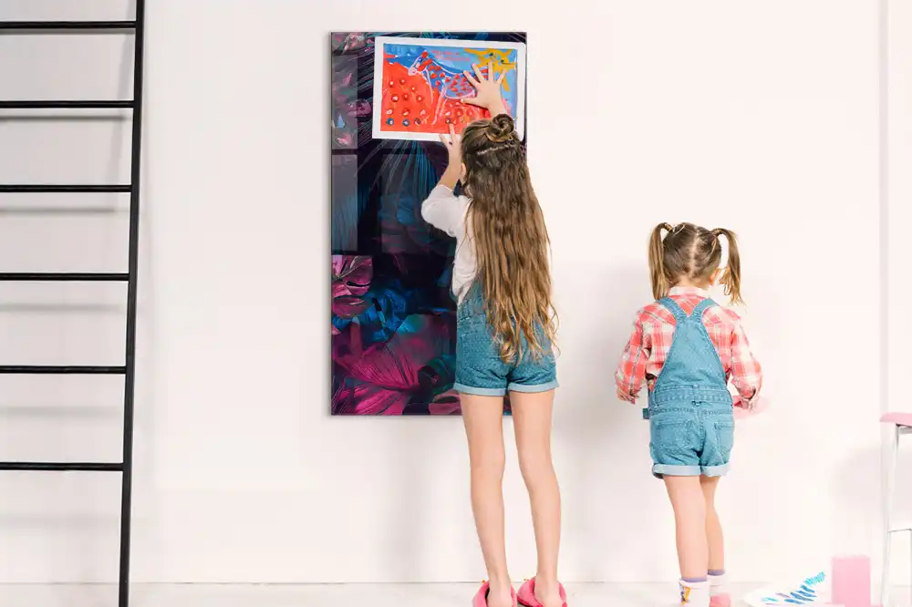 Tableau magnétique mural à motifs de feuilles tropicales