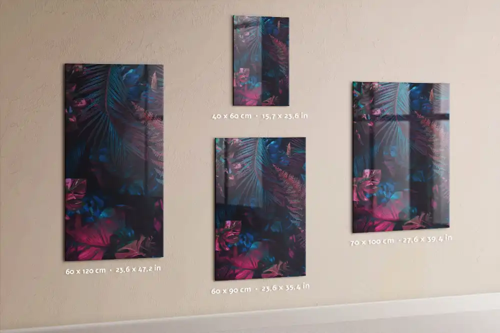 Tableau magnétique mural à motifs de feuilles tropicales