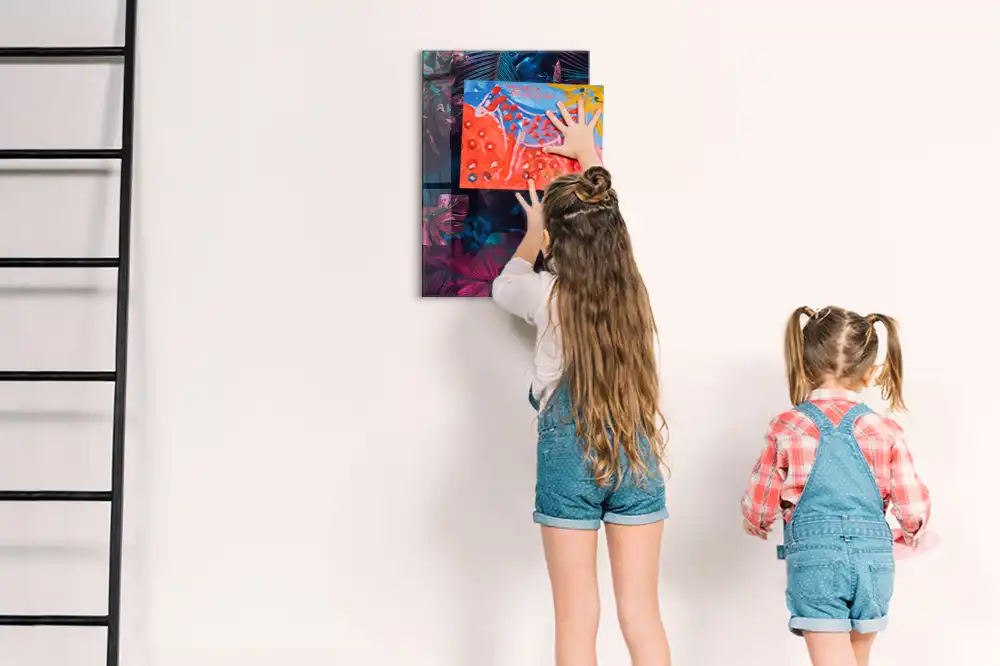 Tableau magnétique mural à motifs de feuilles tropicales