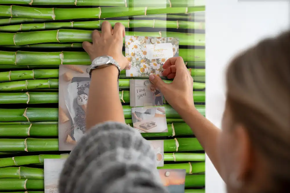 Tableau magnétique mural en bambou