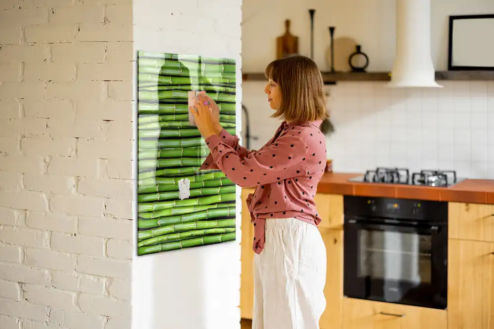 Tableau magnétique mural en bambou