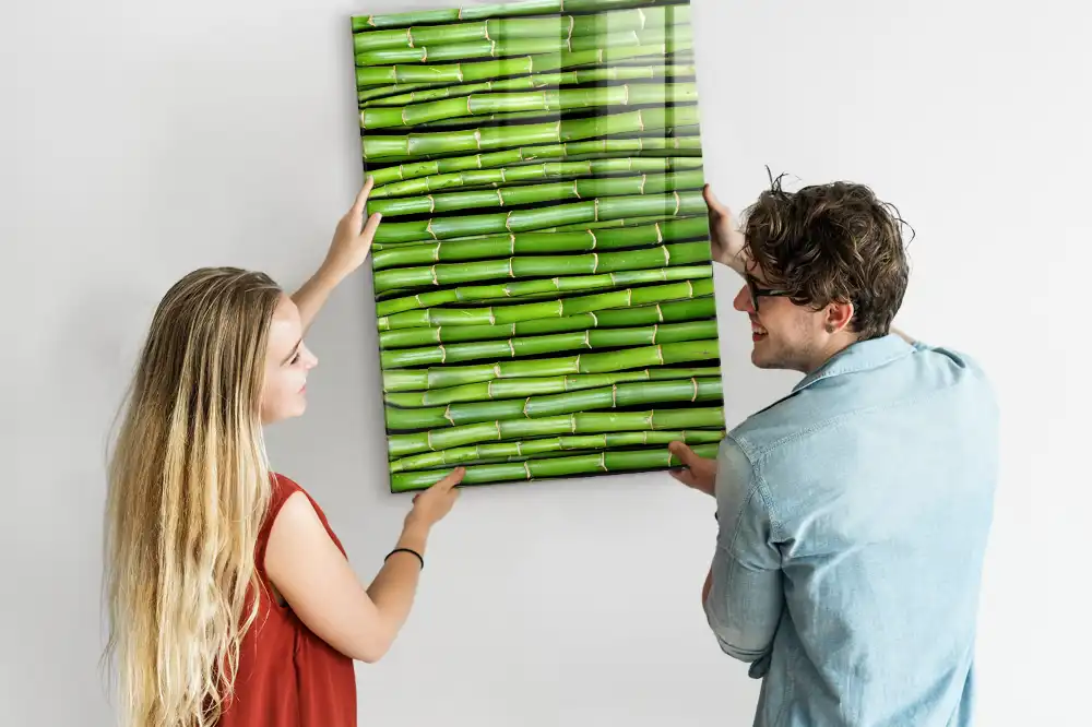 Tableau magnétique mural en bambou