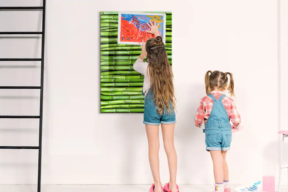 Tableau magnétique mural en bambou