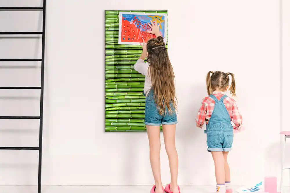 Tableau magnétique mural en bambou