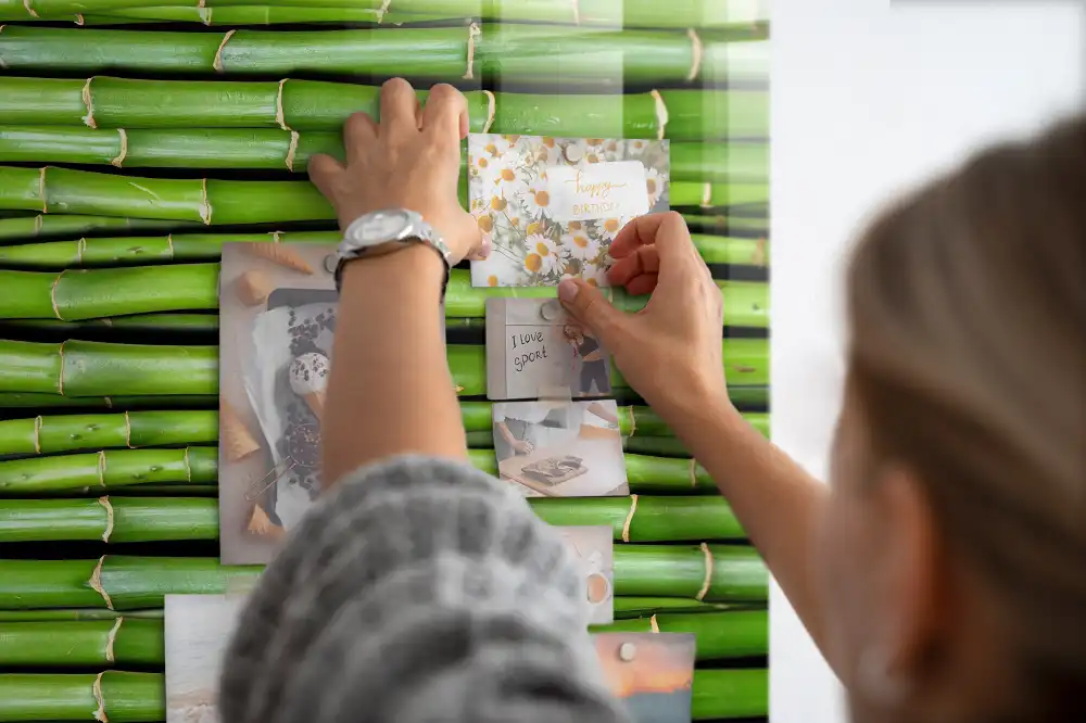 Tableau magnétique mural en bambou