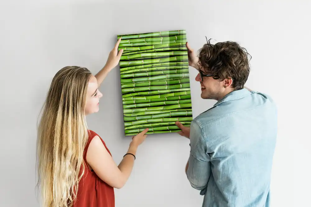 Tableau magnétique mural en bambou