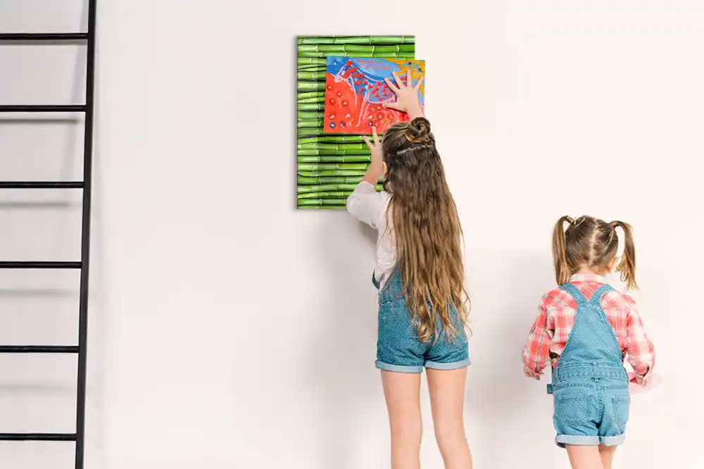 Tableau magnétique mural en bambou