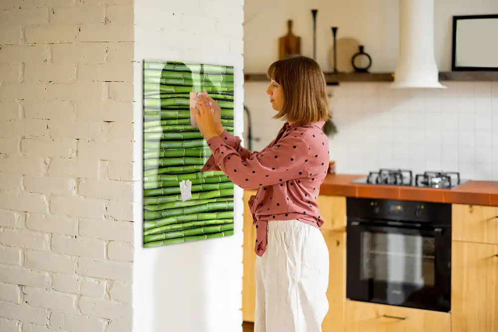 Tableau magnétique mural en bambou