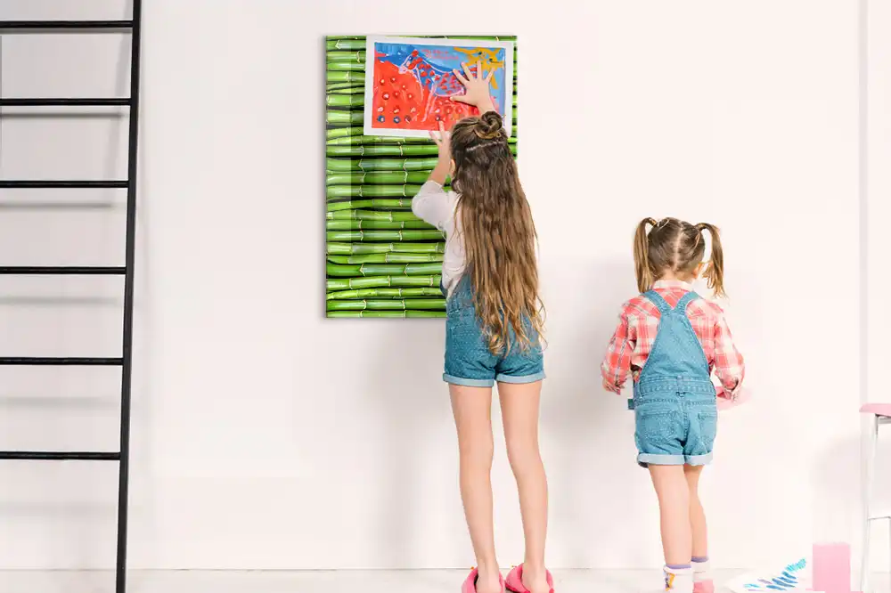 Tableau magnétique mural en bambou