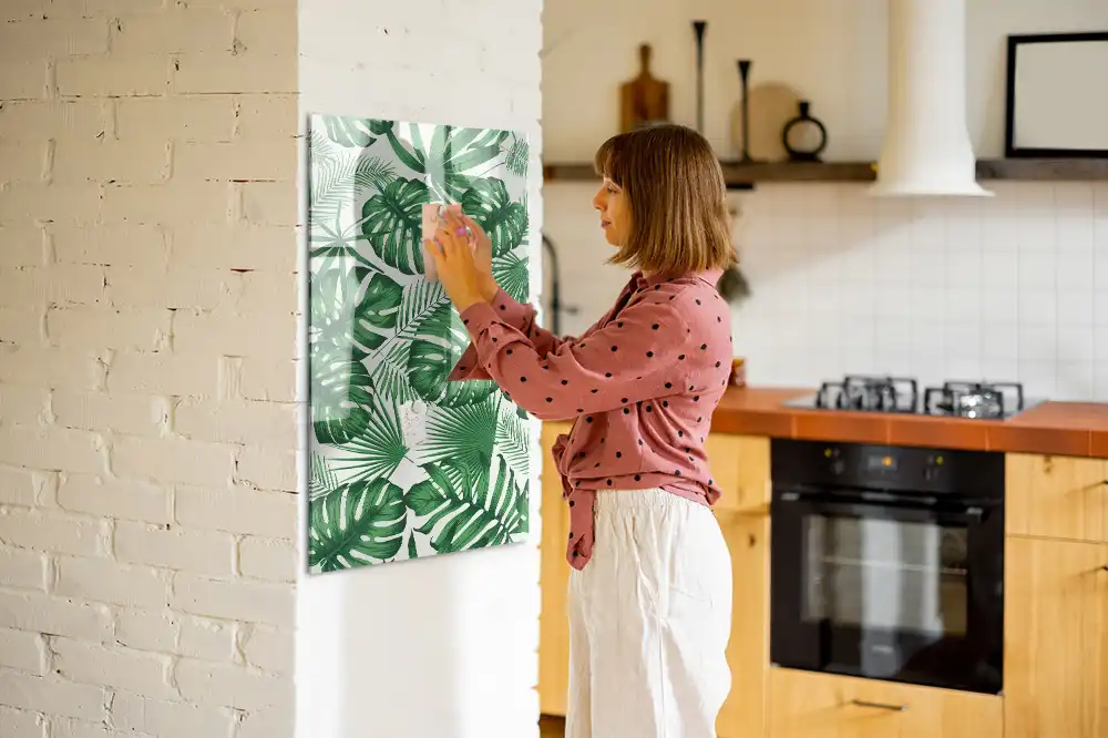 Tableau aimanté motif feuilles de monstera