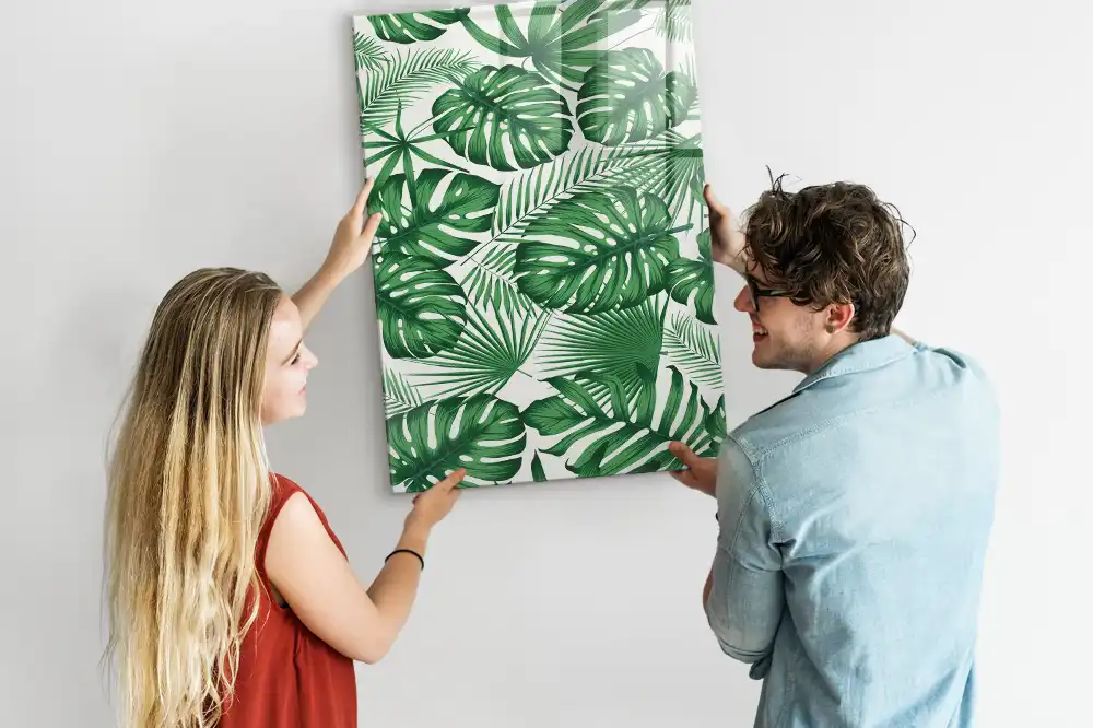 Tableau aimanté motif feuilles de monstera