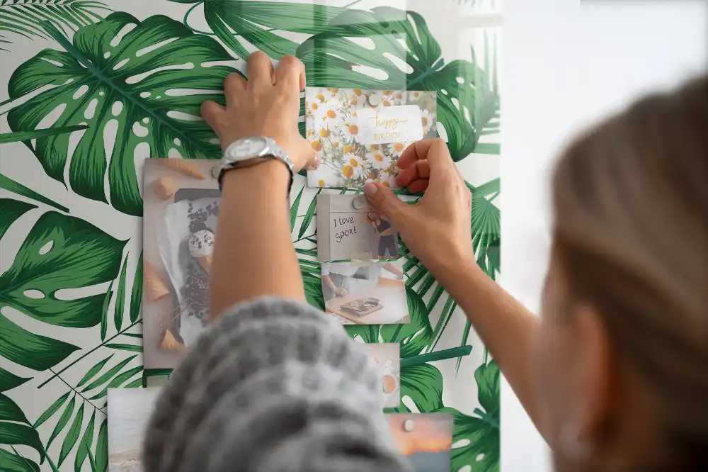 Tableau aimanté motif feuilles de monstera