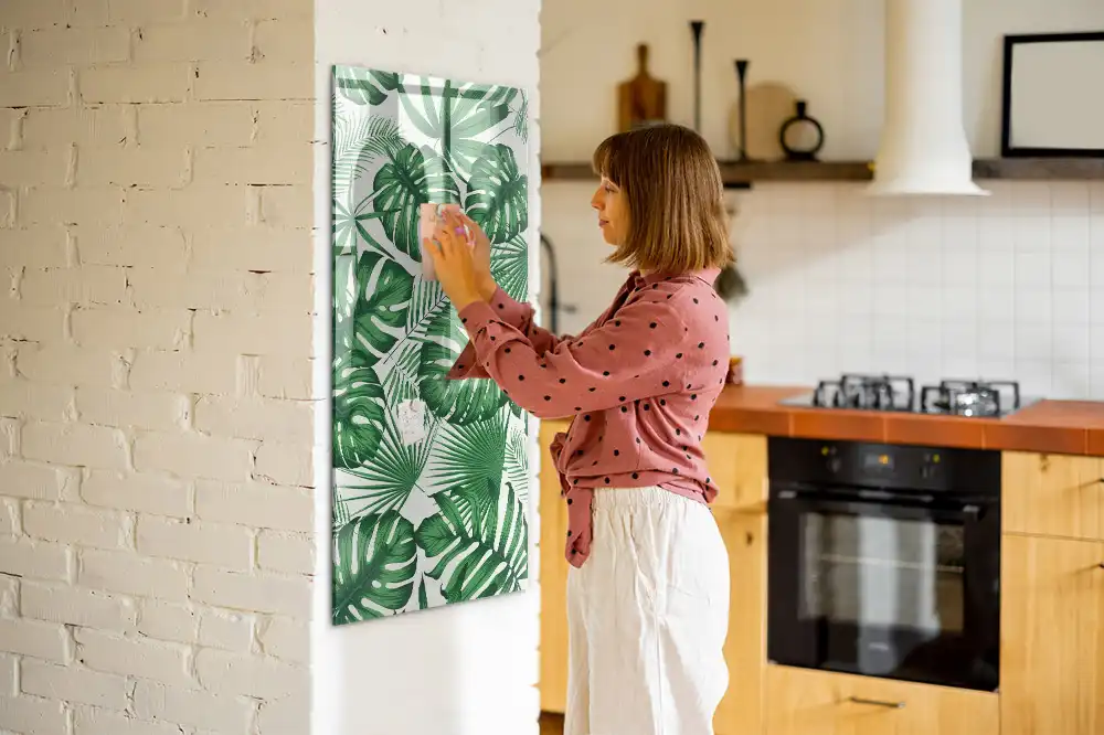 Tableau aimanté motif feuilles de monstera