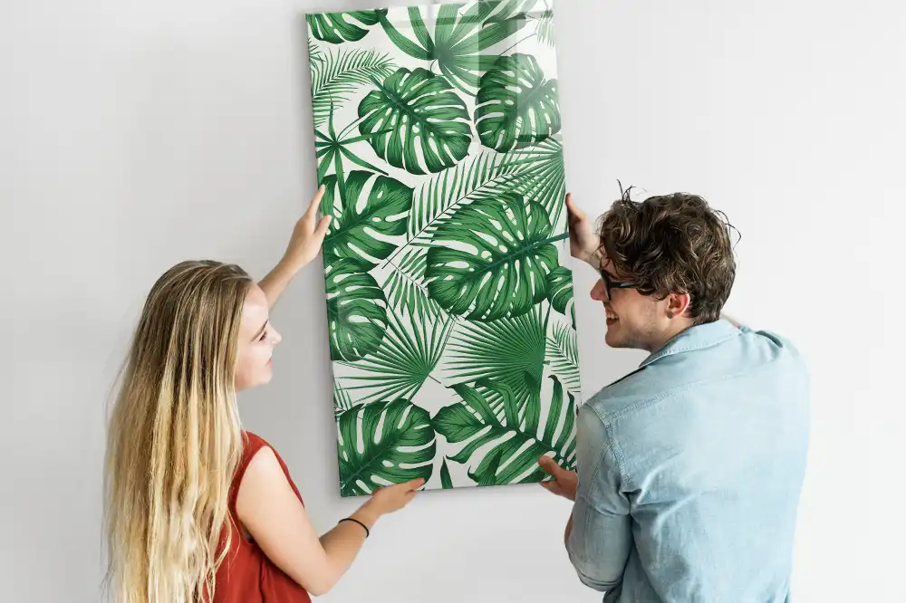 Tableau aimanté motif feuilles de monstera