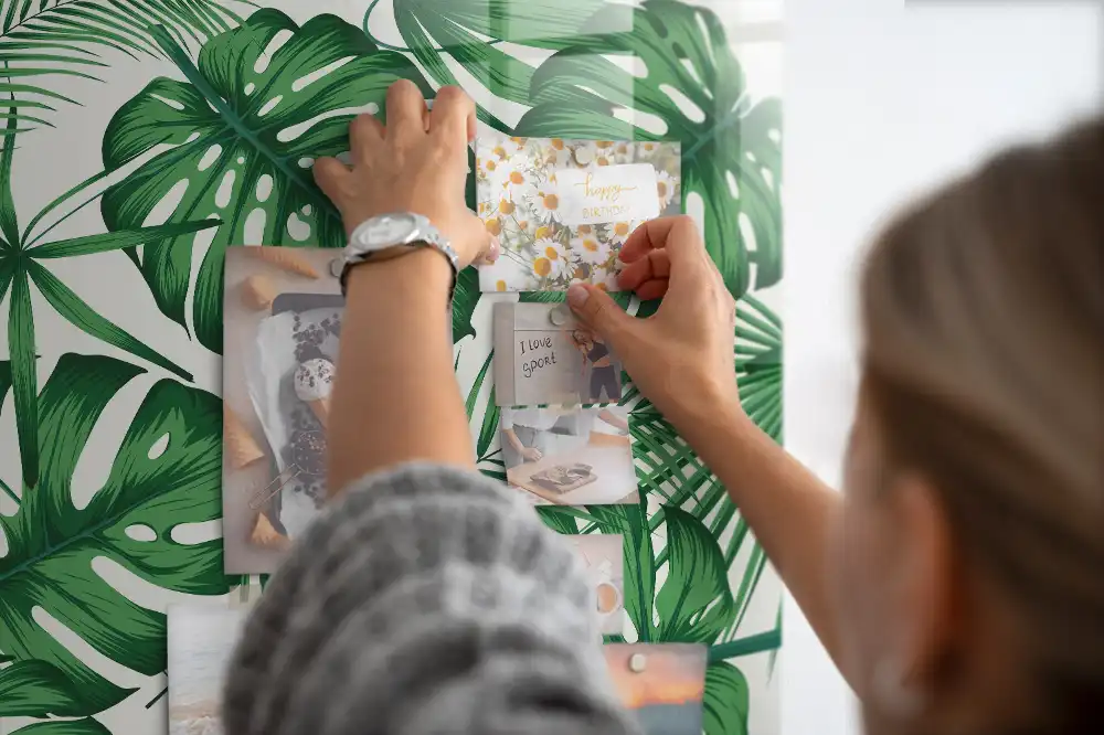 Tableau aimanté motif feuilles de monstera