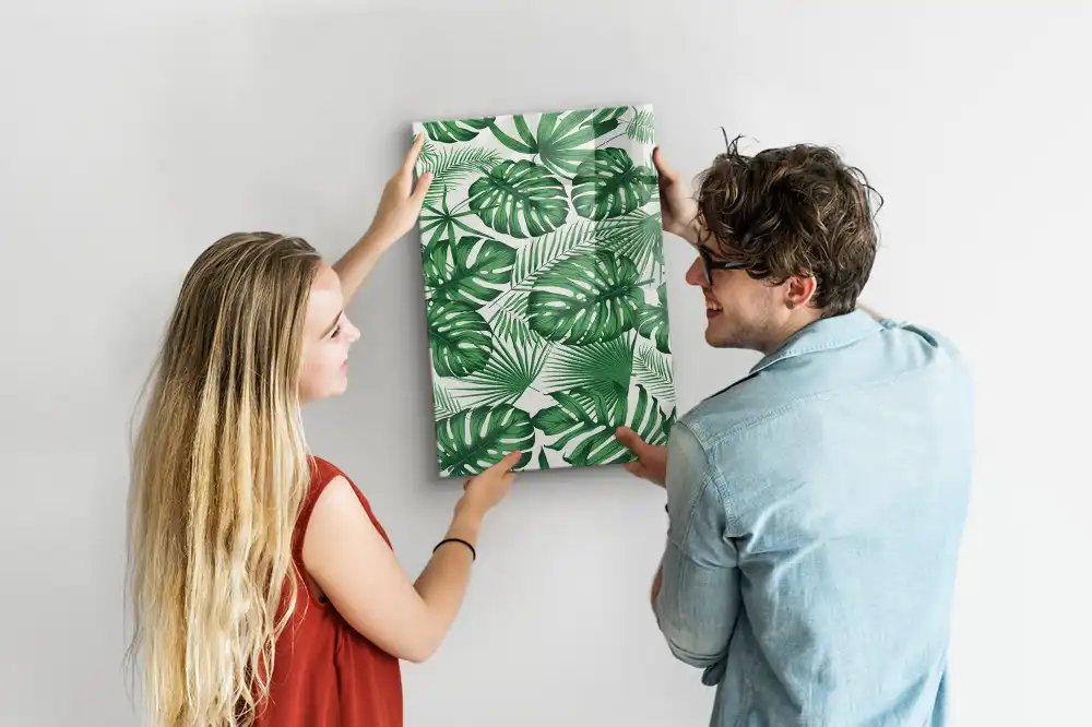 Tableau aimanté motif feuilles de monstera