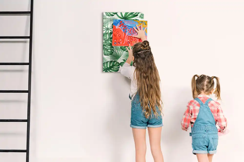 Tableau aimanté motif feuilles de monstera