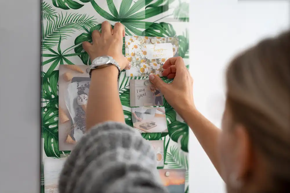 Tableau aimanté motif feuilles de monstera