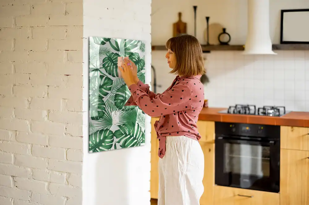 Tableau aimanté motif feuilles de monstera