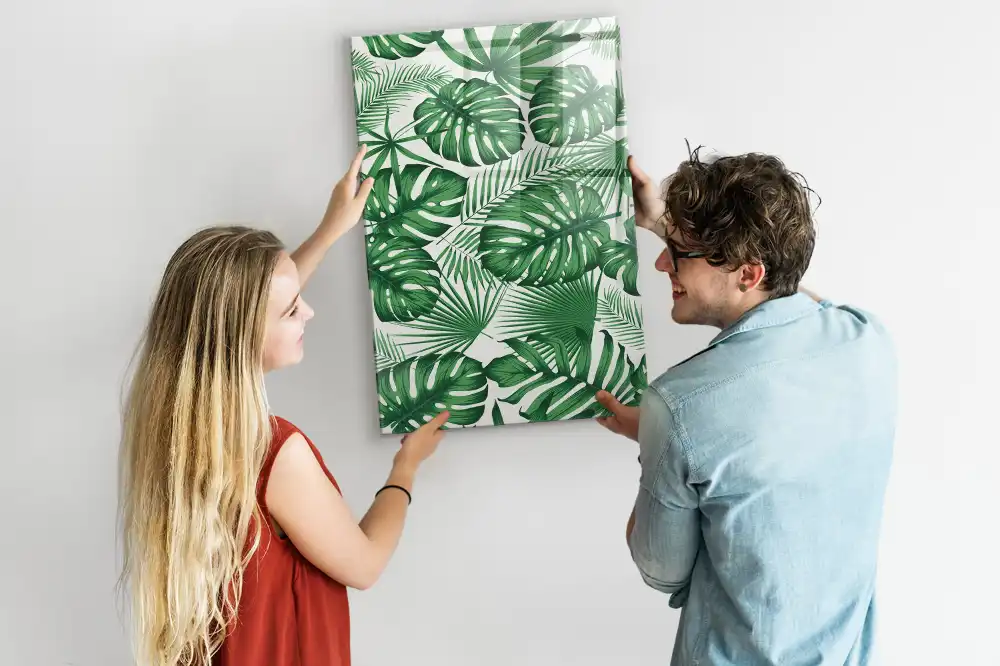 Tableau aimanté motif feuilles de monstera