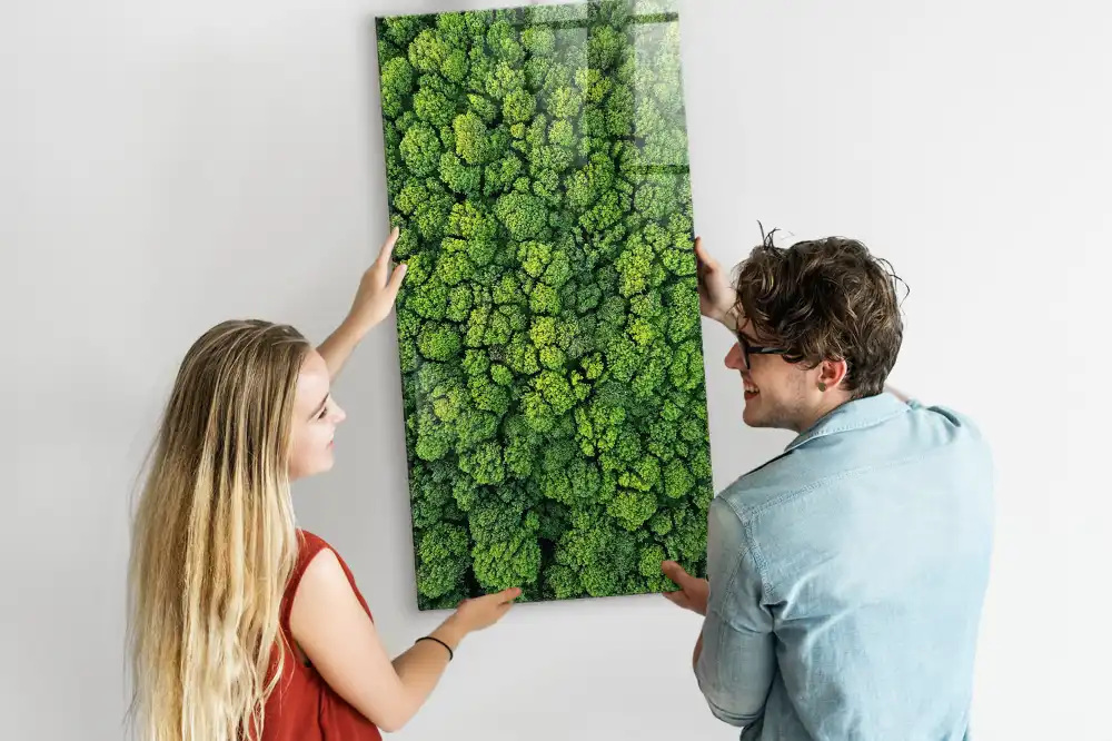 Tableau magnétique mural motif arbres forestiers