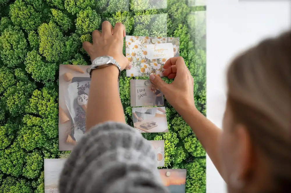 Tableau magnétique mural motif arbres forestiers