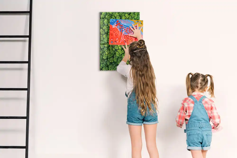 Tableau magnétique mural motif arbres forestiers