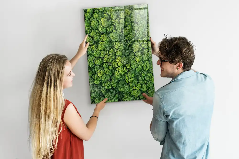 Tableau magnétique mural motif arbres forestiers