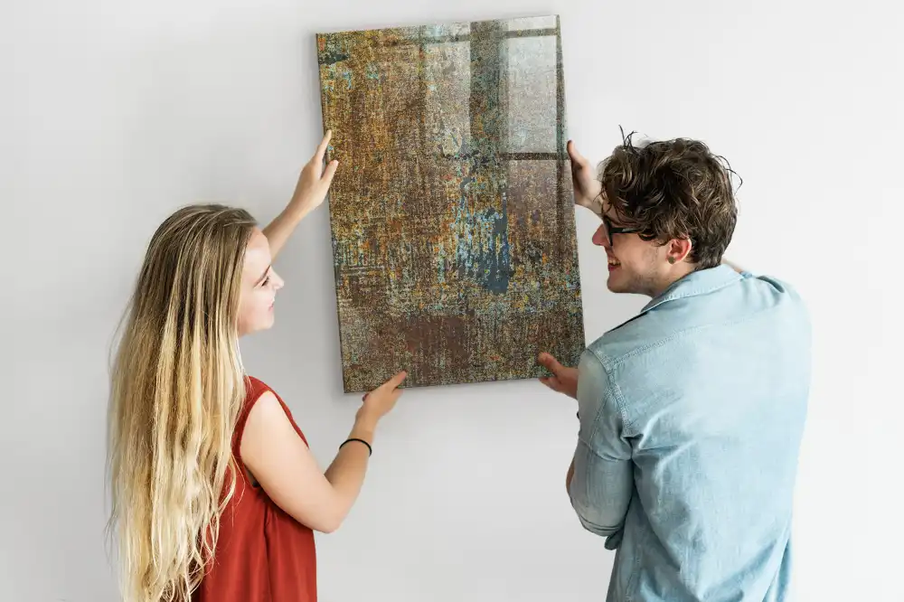 Tableau magnétique mural aspect fer rouillé