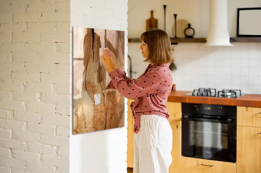 Tableau magnétique décoratif en bois véritable
